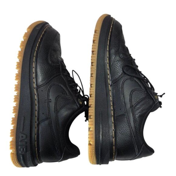 Nike Air Force 1 Luxe DB4109-001 Men's Black and Tan Sneakers - Picture 4 of 10